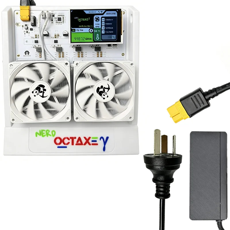 NerdOctaxe BTC Miner 12TH/s 160W 16J/Th 8*BM1370 ASIC Chips 2.4G WiFi Open-Source Mining Machine for Bitcoin Mining
