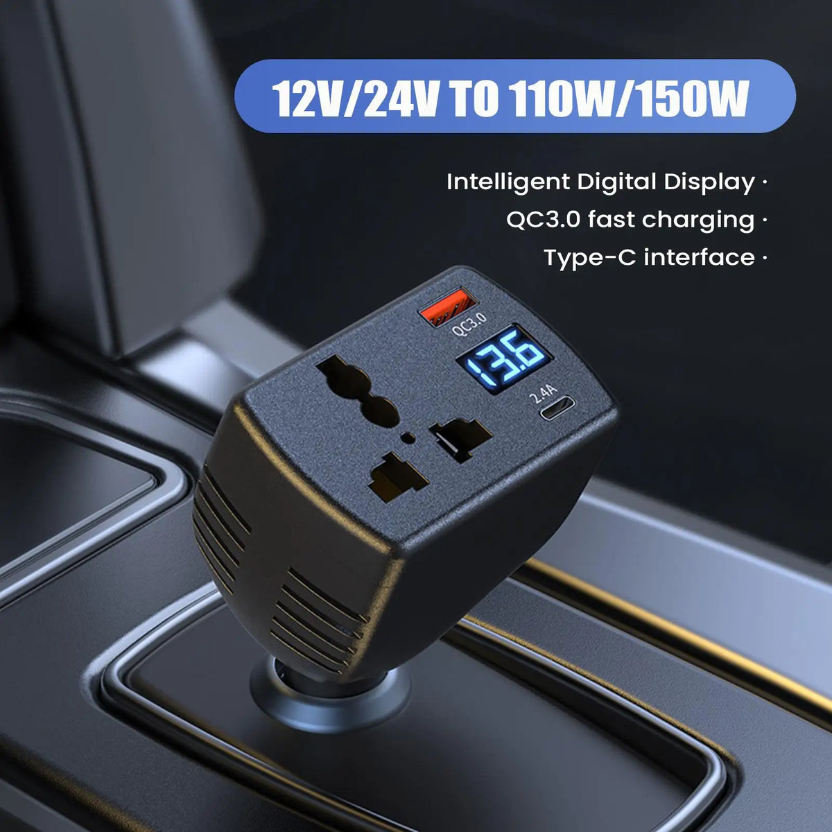 Car Inverter 150W DC 12V To DC 220V Auto Power Inverter Car Voltage Converter Adapter Adaptor With USB Car Charger