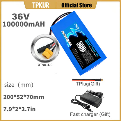 Brand New 36V 10AH 15AH 20AH Lithium Battery Pack, Suitable for 100-1500Watt Motors, with Built-in BMS for Scooters and Bicycles