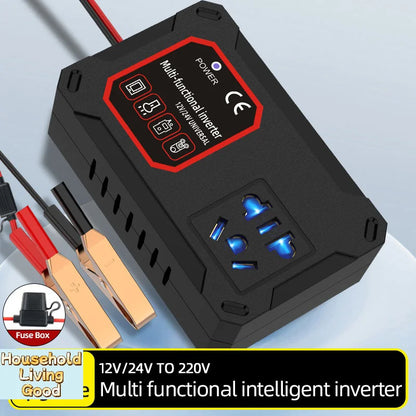 【Car Power Inverter 200W 12V/24V To 220V Converter Charger Adapter Socket Portable Vehicle-mounted Home Auto Inverters】