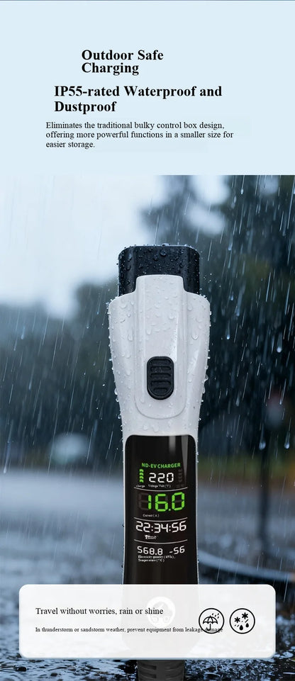 16A 3.5kW Portable EV Charging Gun, Type 2 EU Standard with UK 13A Plug, 2-in-1 Charger  V2L Discharger for Electric Vehicle