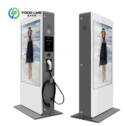 Customized ev charging station integrated lcd advertising display digital signage for commercial plaza retail business operators
