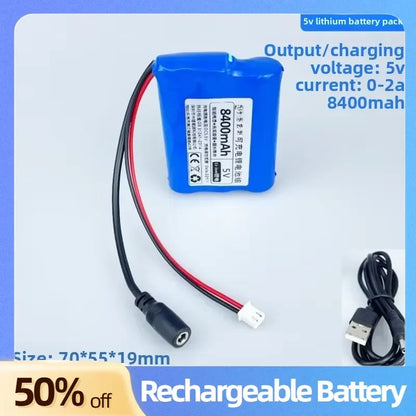 5V 16800mAh Lithium Battery Pack Rechargeable Single Chip Microcomputer for USB Fan 4G Wireless Network Wi-Fi Bluetooth