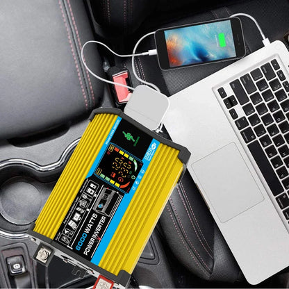 6000W Car Inverter 12V To 110/220V Smart Inverter 4000/3000W LCD Display Sine Inverter Transformer Dual USB Car Power Supply