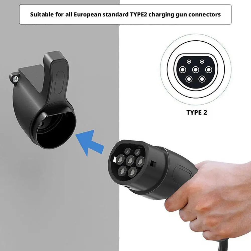 EV Charging Cable Holder Wall-mount Holster Charging Cable Organizer Car Charger Holder Type 1/Type 2 Cable Socket Holder