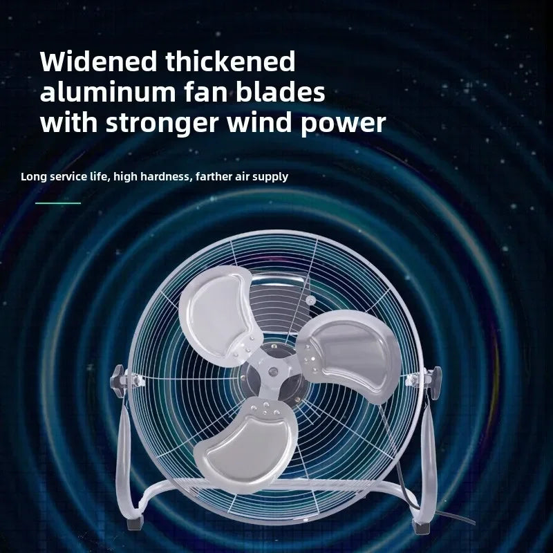 Rechargeable High Power Industrial Floor Fan Strong Wind Portable Electric Fan For Factory Workshop