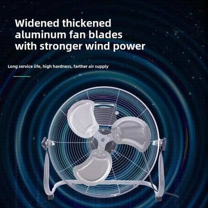 Rechargeable High Power Industrial Floor Fan Strong Wind Portable Electric Fan For Factory Workshop