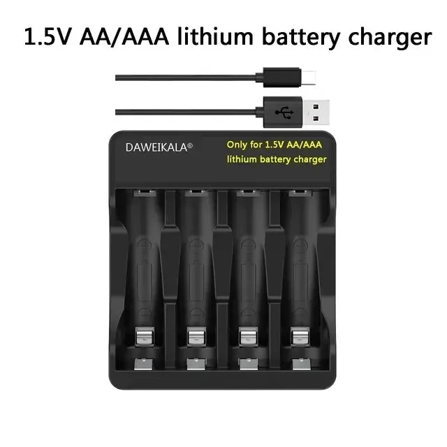 1.5V AA Lithium 🔋Battery 16800mWh Rechargeable Batteries with Charger - for RC Toys/Mouse/Fan/Game Controllers, 1200 Cycles