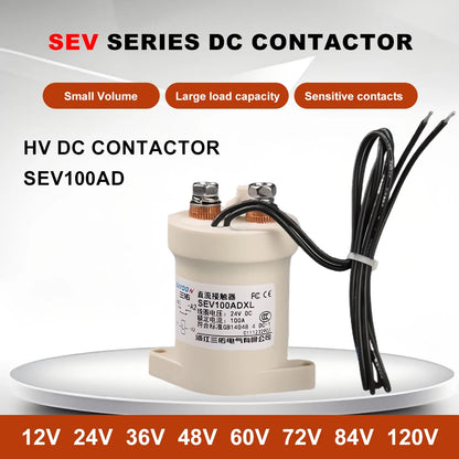 SEV100AD 12V 24V 36V 48V 72V High Voltage Charging Station DC Contactor DC Power Electric Relay Switch for EV Charger