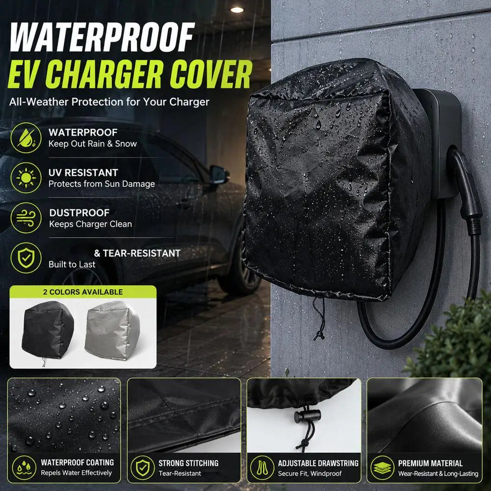 Waterproof EV Charger Post Cover Windproof  Dust‑Proof Wall‑Mount Electric Vehicle Charging Station Protector For Outdoor