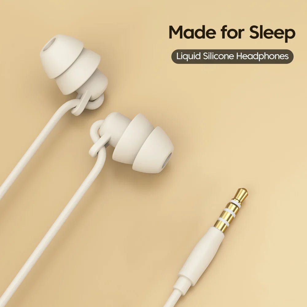 S2 Sleeping Headphone 3.5mm Wired Earphone Wire-controlled In-Ear Headset with Microphone Handfree Earbuds For Music Sport Phone