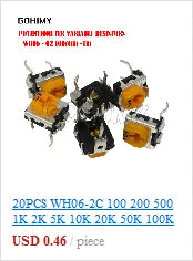 20PCS RM065 Trimmer Potentiometer Adjustable Resistor 500R 1K 5K 10K 20K 50K 100K 200K 500K 1M RM-065 Variable Resistors