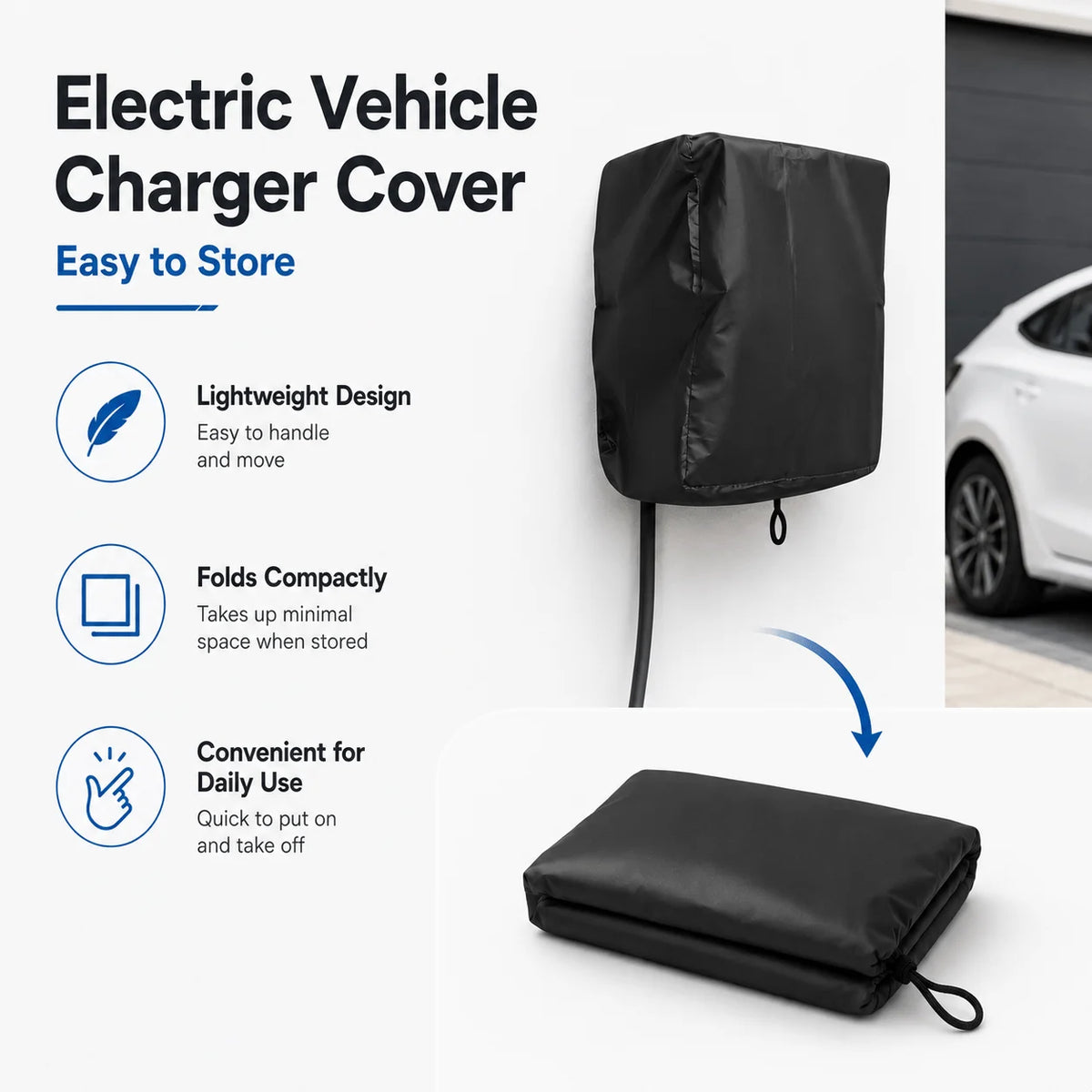 Waterproof Drawstring Bottom EV Charging Post Protective Cover For Electric Vehicle Charger Only Protective Sleeve