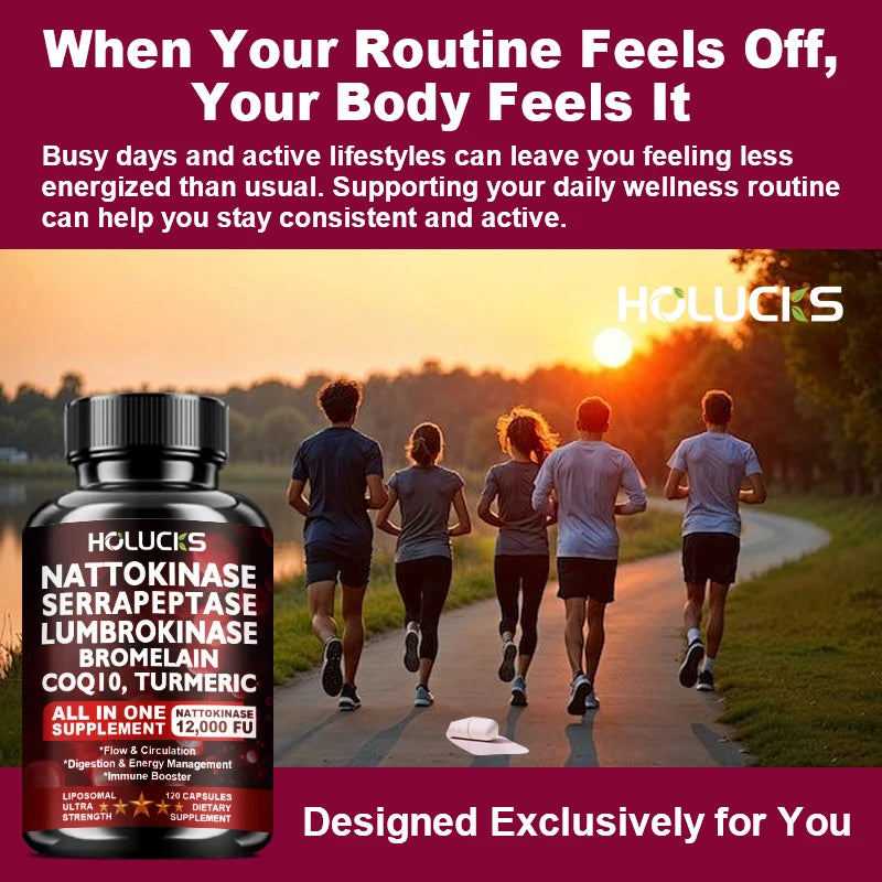 Nattokinase Supplement, Supports Blood Flow, Heart Health, & Healthy Circulation, Digestive Aid, Boosts Cellular Energy