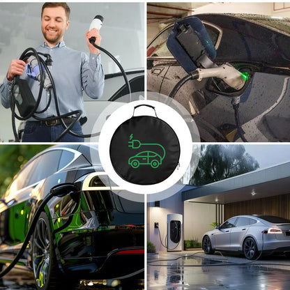 New Energy Vehicle Charging Gun Storage Bag Portable EV Charger Cable Bag Waterproof Auto EV Charging Jumper Storage Bag