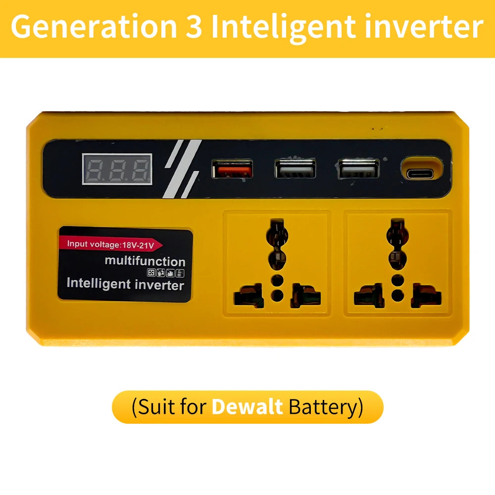 Power Inverter DC 18V To 220V Inverter Adapter Power Supply Inverter For Home Appliance Outdoor Camp For Makita/Dewalt/Milwaukee
