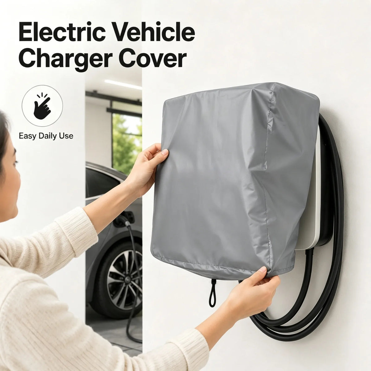 Waterproof Drawstring Bottom EV Charging Post Protective Cover For Electric Vehicle Charger Only Protective Sleeve