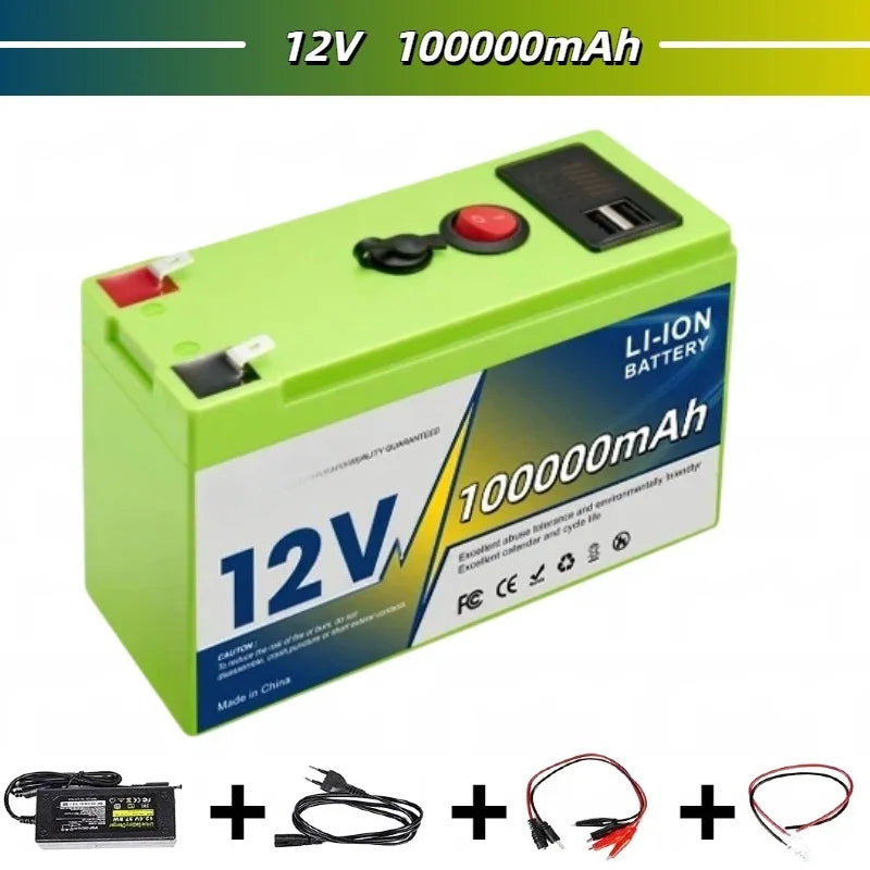 12V 18650 Lithium Battery 200Ah LiFePO4 Deep Cycle Built-in BMS Applicable To UPS Suitable for Children's Toy Cars Scooters