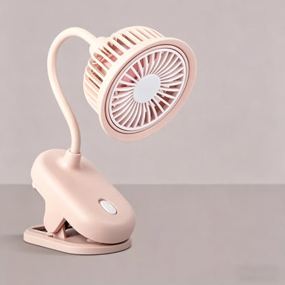 USB Rechargeable Clip on Small Fan 360° Adjustable Battery Powered Mini Fan Strong Wind Flexible Neck Desktop Stroller Quiet Fan