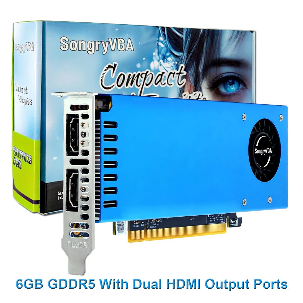 SongryVGA GTX 1060 3/5/6GB Low Profile Graphics Card,GDDR5 PCIe 3.0 x16 192-Bit HDMI DP Outputs Compatible SFF/Thin ITX/HTPC PC