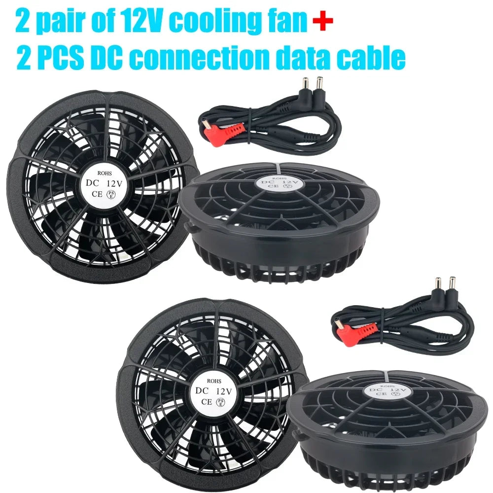 5/12V Cooling Fan Fo Air Conditioner Vest Air Conditioning Clothing Wearable 5V Cool Fan for High Temperature Work Fishing Vest