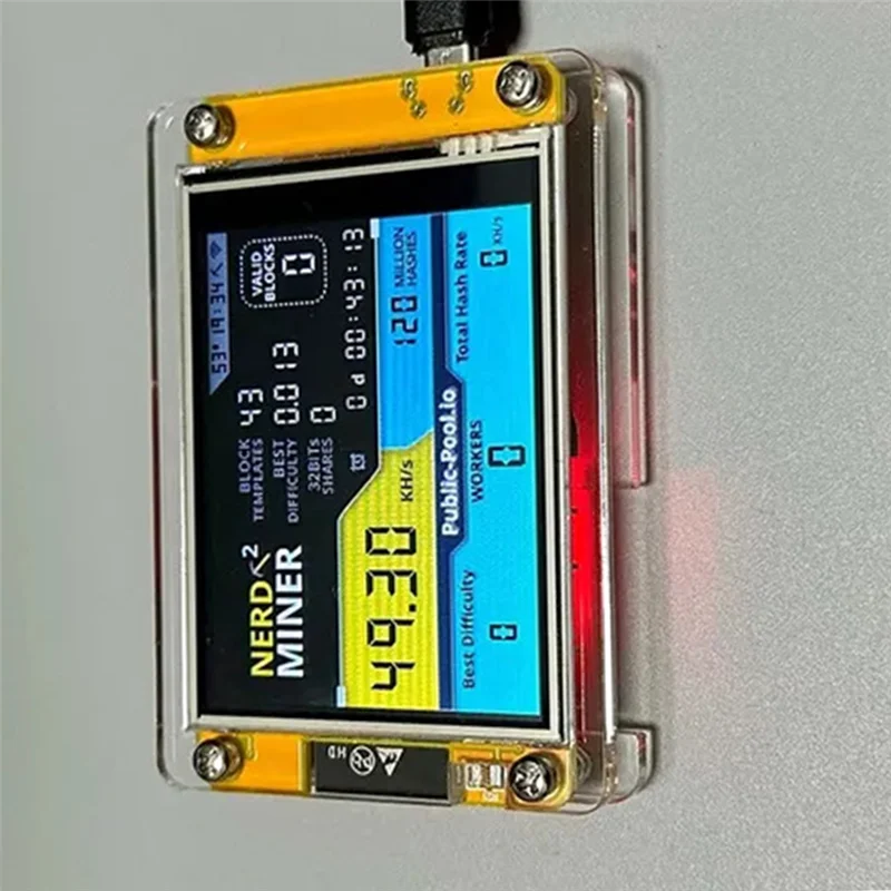 Exquisite-Brand New Nerdminer V3 2.8-Inch BTC Solo Lottery Nerd Miner Crypto Bitcoin Miner Solo Mining Machine