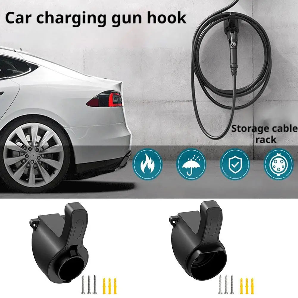 EV Charging Cable Holder Wall-mount Holster Charging Cable Organizer Car Charger Holder Type 1/Type 2 Cable Socket Holder