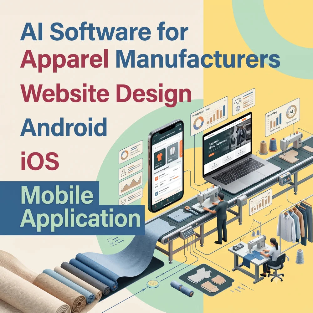 AI Software for Apparel Manufacturers WordPress Shopify Plugin Website Design Android iOS Mobile Application AI ERP CRM Software