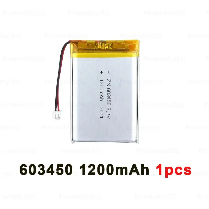 1pcs- 10pcs 3.7V 063450 Li Ion Polymoer Battery 603450 1200mAh Lipo Lithium Batteries  for Bluetooth Headset MP3/mp4 Speaker