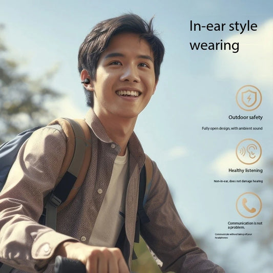 New Mirror Surface Digital Display Soft Silicone Ear Clip Wireless Bluetooth Earphones with Noise Reduction, High-Definition, and Lossless for Sports