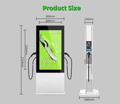 Customized Ev Charging Station Portable Environmental Friendly Dc 22Kw Ev Charger Advertising Screen Charging Station for USA