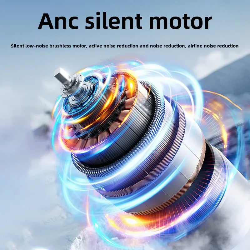 5200mAh Portable Handheld Fan with Double Ice Cooling, High-Speed Rechargeable USB Fan, Foldable Design