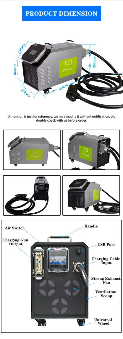 20kw Portable Ev Car Charger Stations Ev Car for Fast Charger Dc Electric Vehicle Charging Station customize