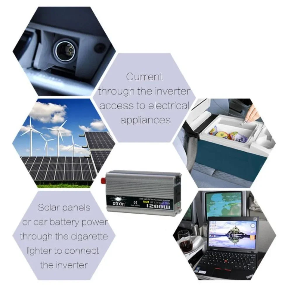 Car Wave Inverter DC 12V 220V 24V 110V AC 300W 500W 800W 1000W 1500W 2000W Inversor Car Adapter Power Solar Inverter Converter