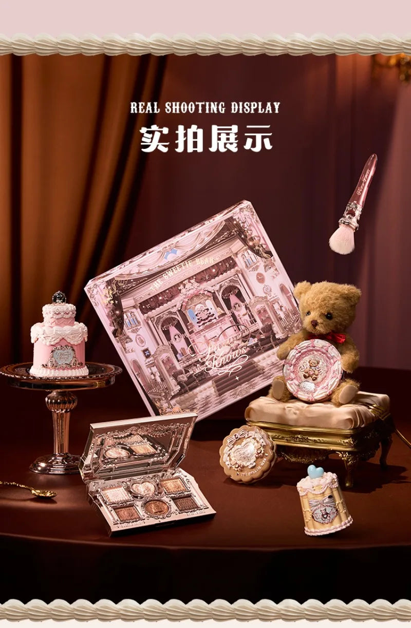 THE SWEETIE BEAR COLLECTION Makeup Gift Set All In Shimmer Eye Shadow Palette Blush Powder Lip Jelly Gift Box