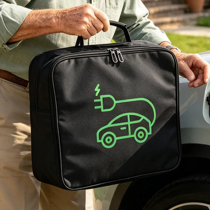 Portable EV Charging Gun Storage Bag Waterproof Protective Pouch Outdoor Travel Organizer for Electric Vehicle Charger Cabl