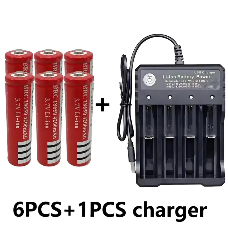 Original 18650 batterie 3,7V 4200mAh wiederaufladbare liion batterie für Led taschenlampe batery litio batterie + USB Ladegerät