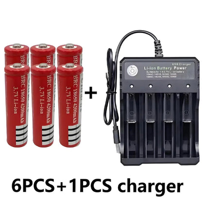 Original 18650 batterie 3,7V 4200mAh wiederaufladbare liion batterie für Led taschenlampe batery litio batterie + USB Ladegerät