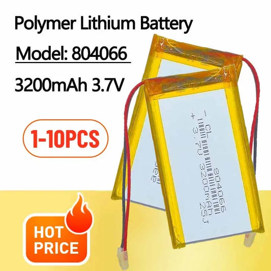 3200mAh 804066 3.7V Rechargeable Polymer Lithium Battery for Tablet Pc Speaker Camera Recorder Bluetooth Speakers Lipo Batteries
