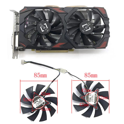 New 51RISC graphics card GPU fan 4PIN 85MM suitable for 51RISC graphics card AMD RX 580 8G 256Bit 2048SP graphics card fan