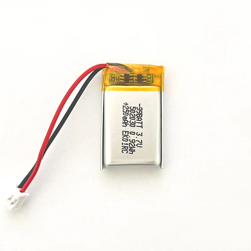 Lithium Polymer Battery 502030 3.7V 250mAh Rechargeable LiPo Cell for Toys LED Light Bluetooth Earphone For Smart Watch