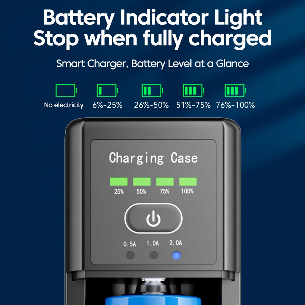 Li-ion Lithium Battery Multifunctional USB Smart Battery Charger For 3.7V 3.6V 10400 14500 14650 18350 18500 18490 18650 20700