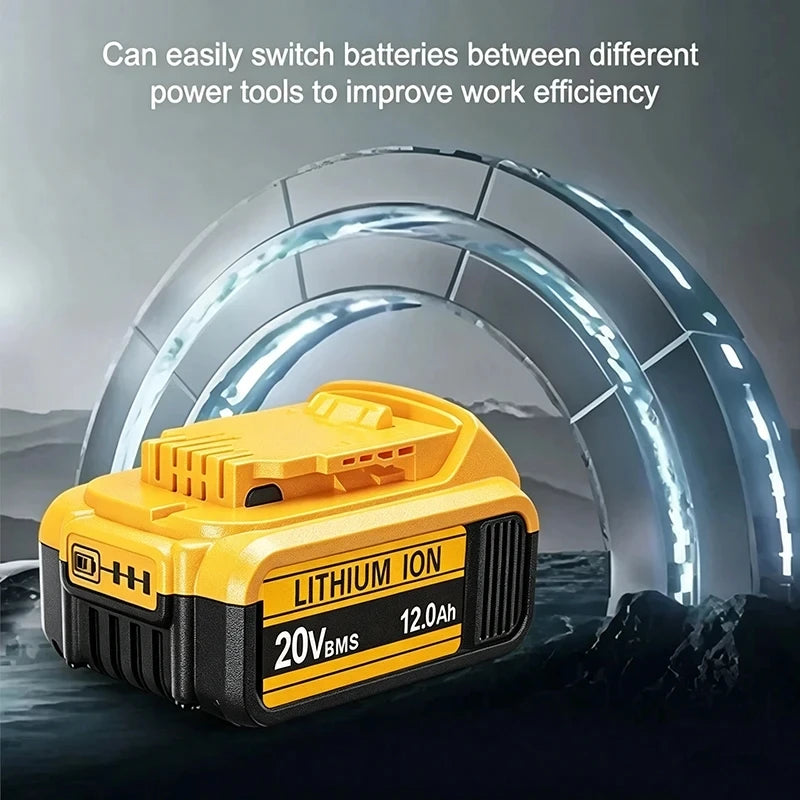 for DeWalt  20V Lithium Ion Batteries 20V 12.0Ah DCB203 Li ion Battery Replacement DCB206 DCB205 DCB204 DCB200Power Tools