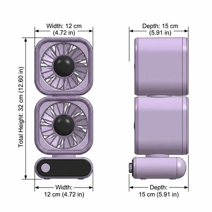 Rechargeable Battery Portable Mini Circulating Fan Quiet Operation Strong Airflow Rechargeable Personal Fan Low-Noise Design