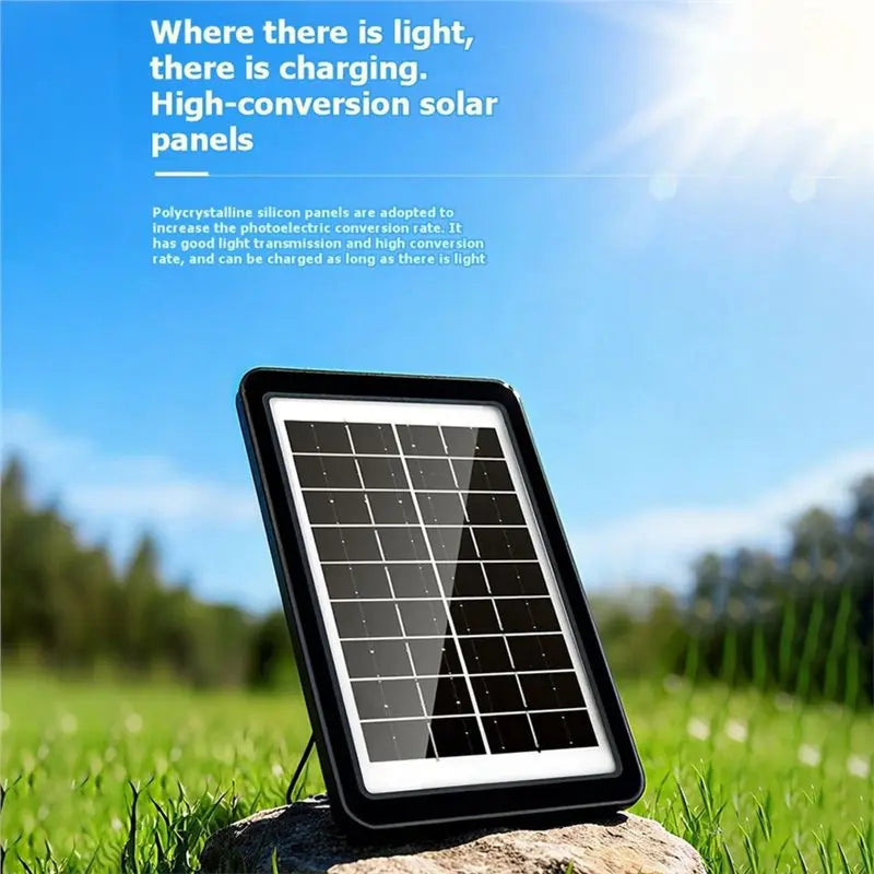 A02V-Solar Panel Powered USB Rechargeable Fan Portable 5 Wind Speeds 4 Adjustable Heights Floor Fan Table Fan For Outdoor