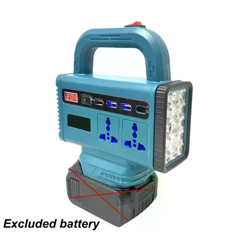 1Pcs Home Multifunctional Lithium Battery Inverter With Light 150W Electric Tool Battery DC 18V-21V To AC 220V DC To AC Inverter