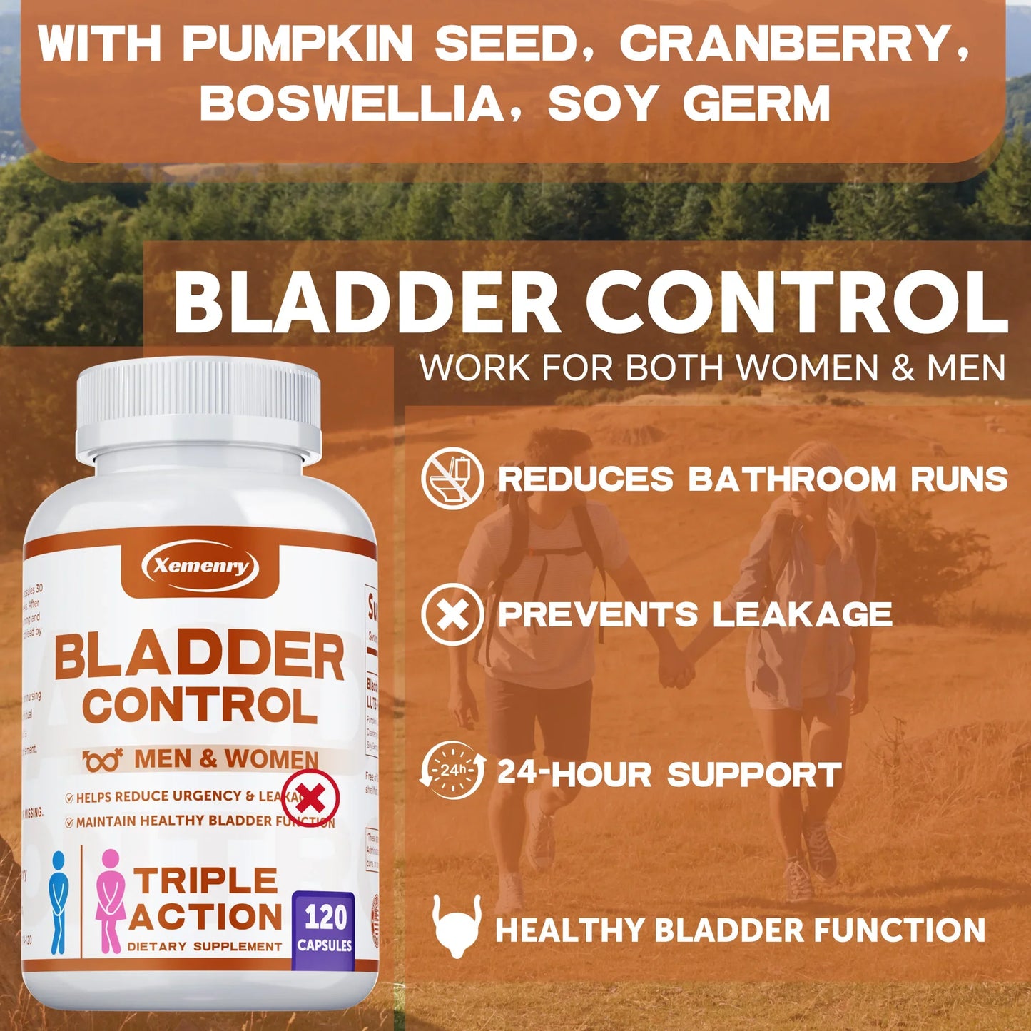 Bladder Control Supplement - Improves Urination Function, Supports Urinary Tract Health, Promotes Metabolism, Reduces Pain