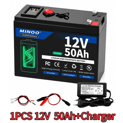 12 V 200Ah LiFePO4 Battery Lithium Iron Phosphate Rechargeable Battery With BMS 6000+ Cycles For Solar RV Marine Energy Storage