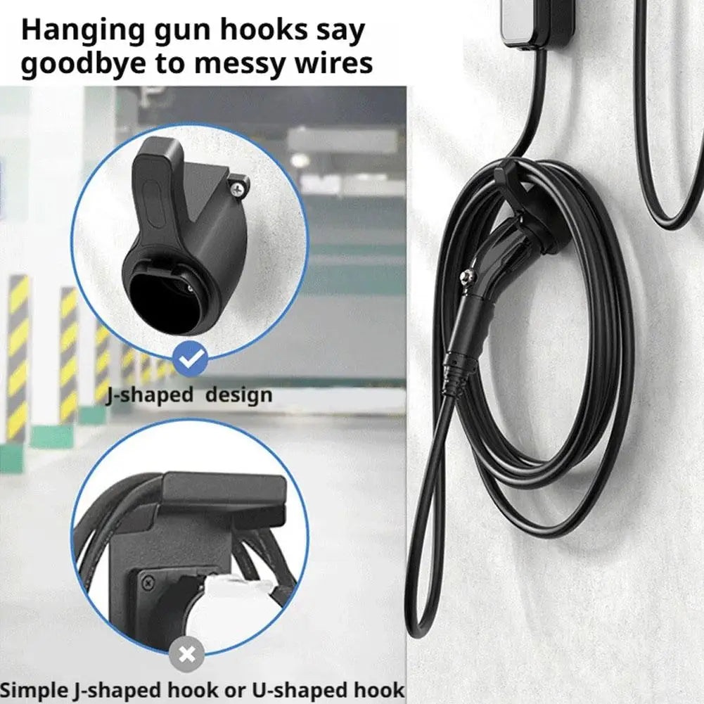 EV Charging Cable Holder Wall-mount Holster Charging Cable Organizer Car Charger Holder Type 1/Type 2 Cable Socket Holder