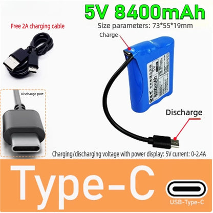 5V TypeC Lithium Battery Microcontroller for LED Light USB Fan 4G Wireless Network WiFi Bluetooth Module Power Supply